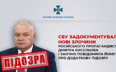 СБУ объявила новое подозрение Киселеву: пропагандиста обвиняют по четырем статьям