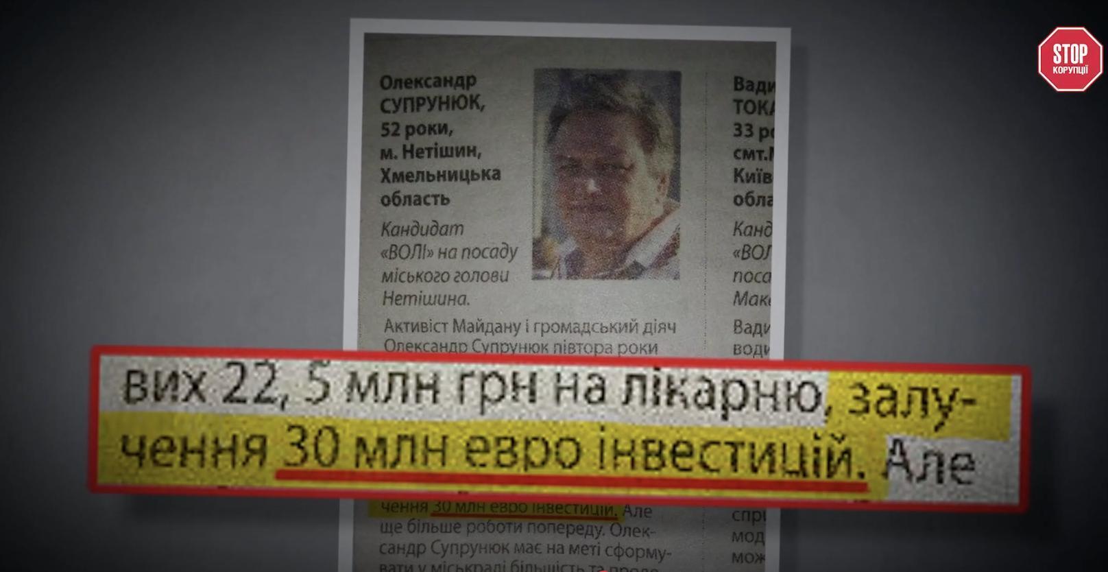 Местная пресса писала о 30 млн. евро инвестиций