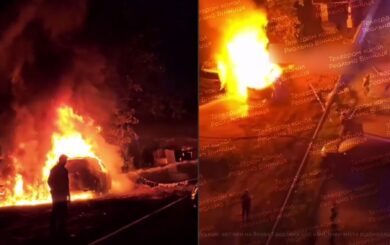 Невідомі підпалили дві військові автівки у Вінниці під час нічної атаки ”шахедів”