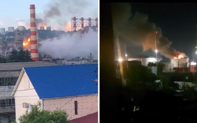 У Краснодарському краю після атаки БПЛА горять Туапсинський НПЗ та порт в Новоросійську (відео)