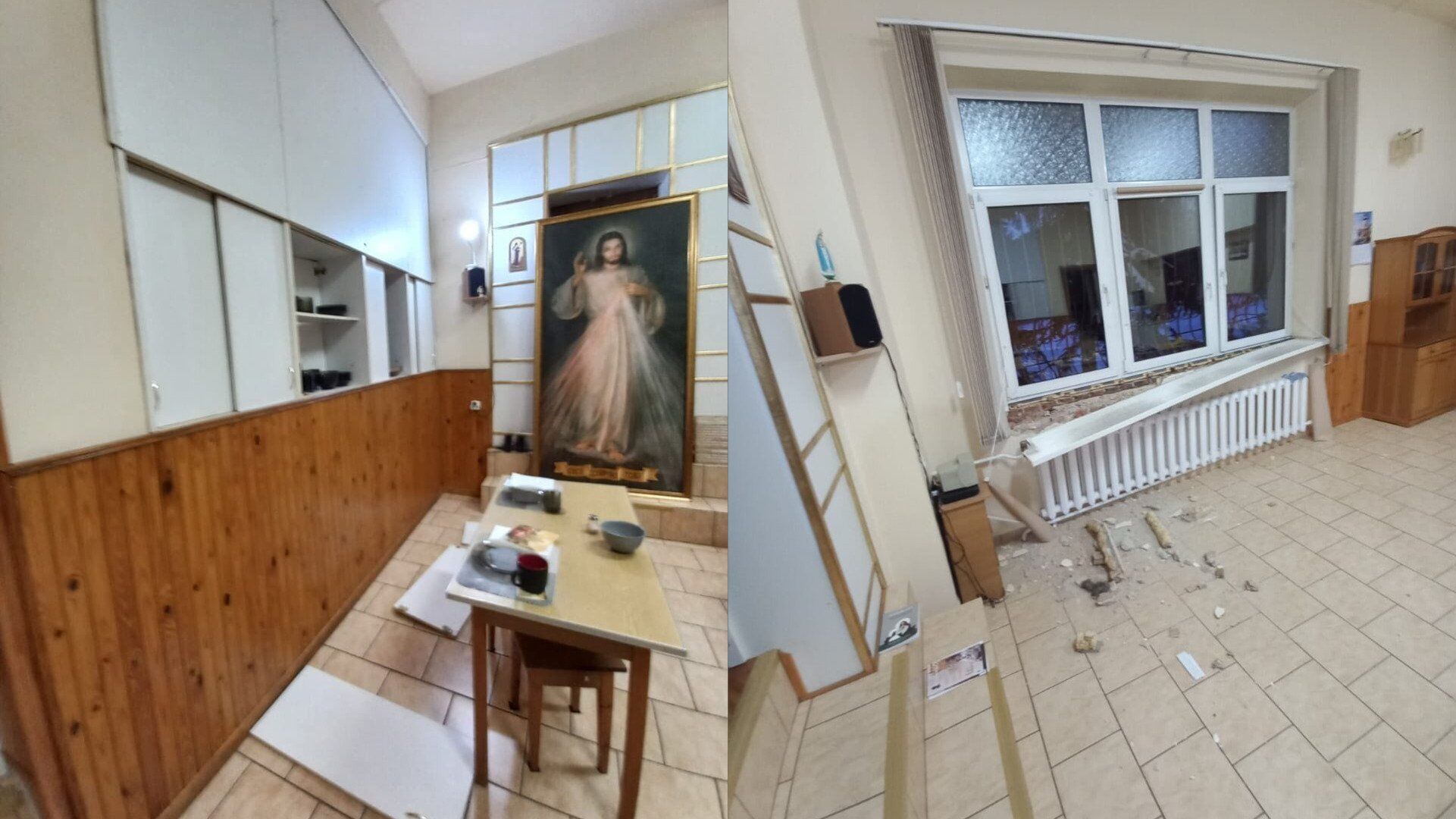 На Київщині зафіксовано удар по Римо-католицькому храму і монастирю сестер кармеліток