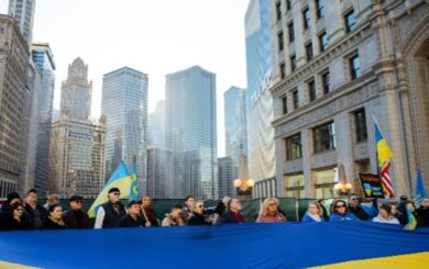 Массовые протесты в США против »мирного плана» по войне в Украине