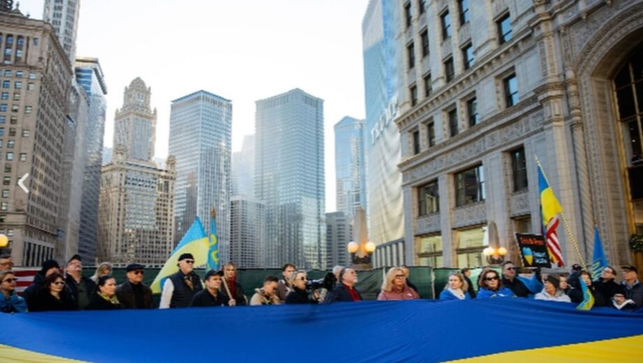 Массовые протесты в США против »мирного плана» по войне в Украине