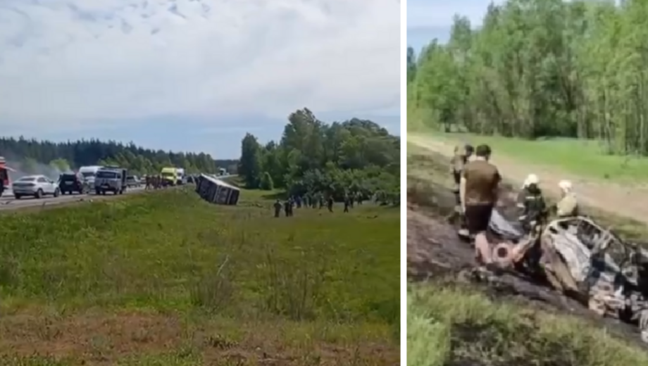 На росії пенсіонер на ”Волзі” врізався у автобус з російськими військовими, які повертались з війни в Україні