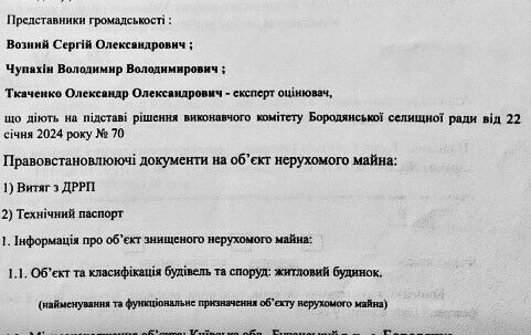 Сергій Возний є серед тих осіб, що складає акти обстеження дефектних робіт