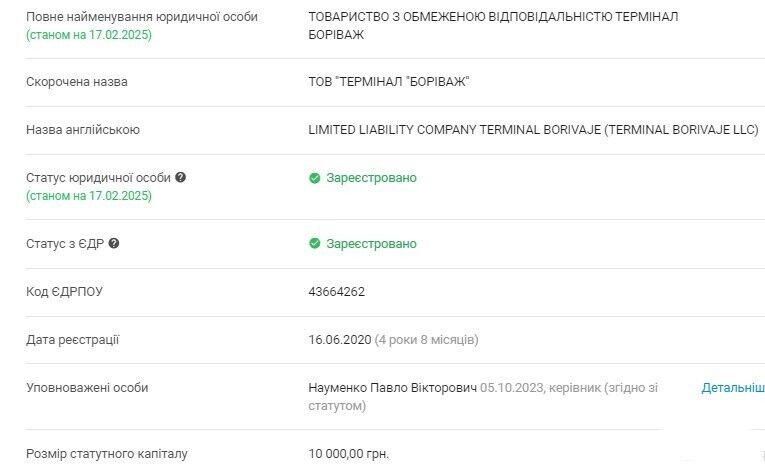 Зерновой терминал был передан в ипотеку компании ООО ''Терминал Бориваж''