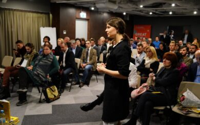Катерина Одарченко запускає лекцію ”Торгівля впливом: міфи, гроші і реальний лоббізм”