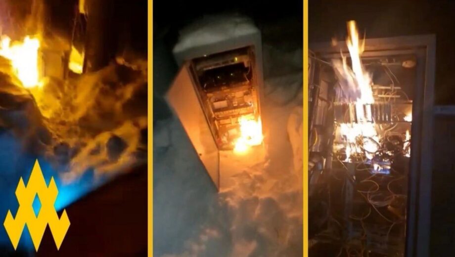 Під російським Новгородом партизани спалили три ворожі антени РЕБ