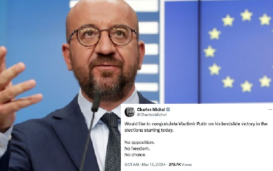 Голова Європейської Ради ”привітав” путіна з достроковою перемогою на виборах