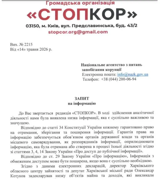 Запит до НАЗК