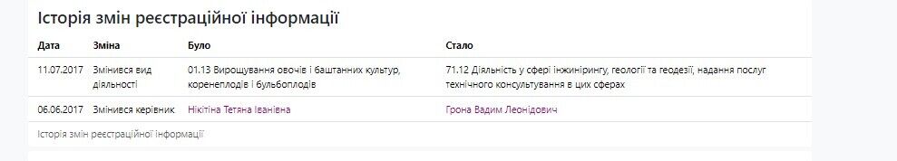 Никитина до 2017 года являлась руководителем компании ''ЗЕМРАСБИЛД''