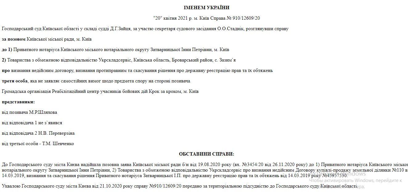 Київська міська рада звернулася до суду про визнання недійсним договору