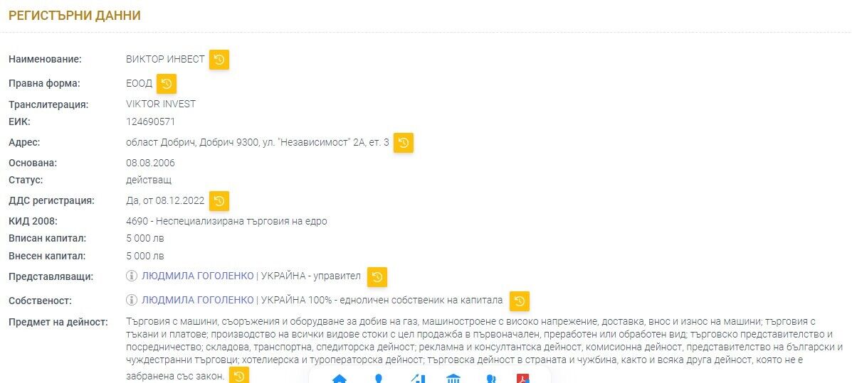 На Людмилу Гоголенко зарегистрировано в Болгарии 2 компании