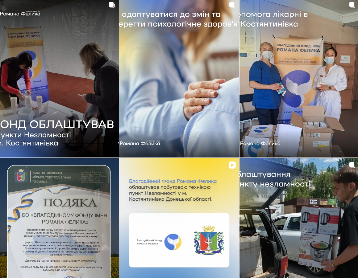 Благотворительная работа фонда на Facebook