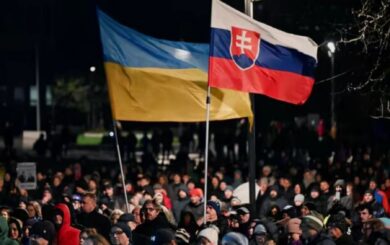Против правительства и в поддержку Украины: в Словакии прошел митинг