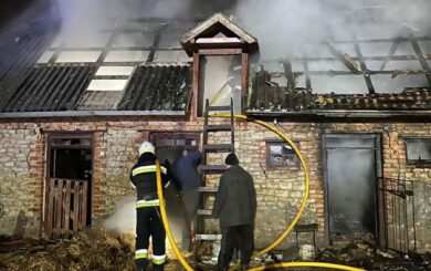 Згоріли 500 кг корму і дах: у Тернопільському районі спалахнула будівля (фото)