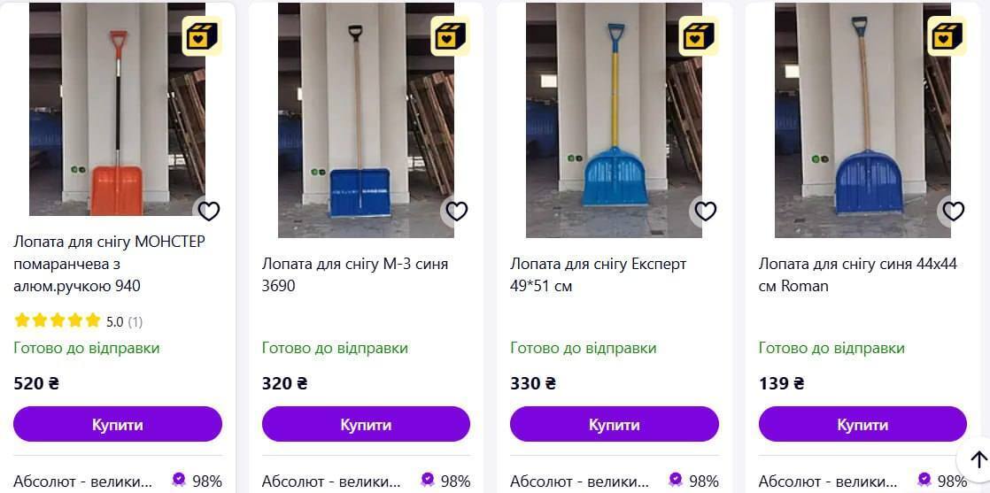 Скандальна закупівля: у Києві лопати для снігу купили по 1600 грн за штуку