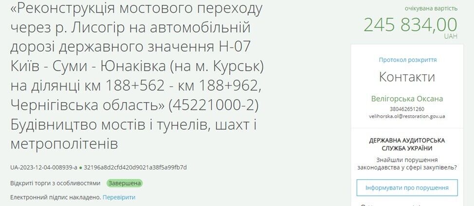 У 2023 році ТОВ ''ШБУ-77'' виграло тендерів на загальну суму 3,42 млрд. грн