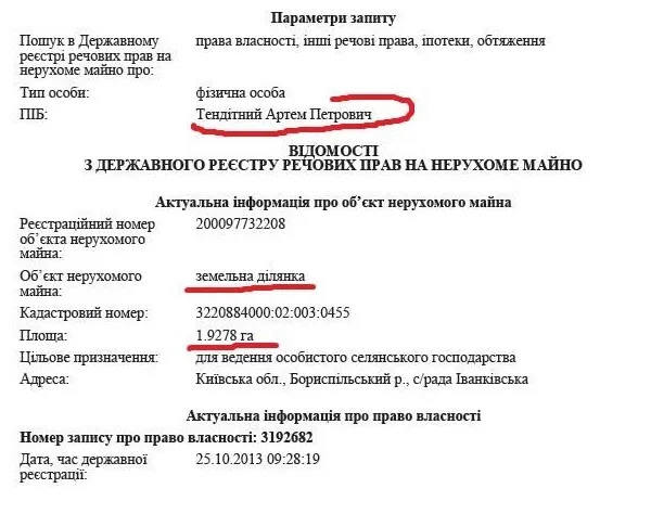 Выписка из реестра имущественных прав