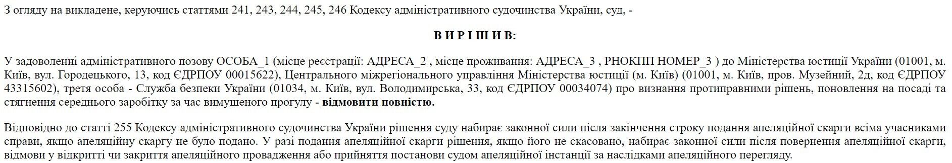 Решение Окружного административного суда в Киеве от 20 мая 2022 года