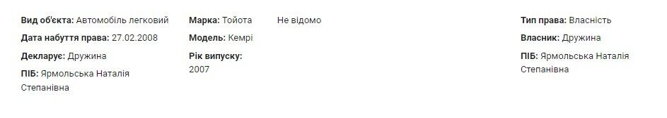 Легковой автомобиль - Toyota Camry в собственности