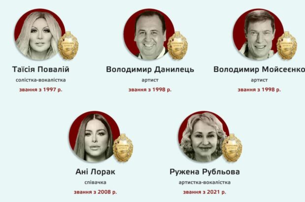 Зеленський позбавив звань артистів та політиків, що підтримали росію
