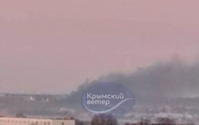 На крымском аэродроме »Бельбек» произошел пожар после »хлопка»
