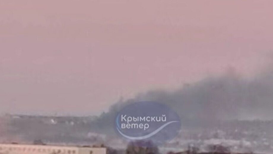 На крымском аэродроме »Бельбек» произошел пожар после »хлопка»