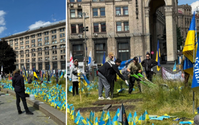Не забывать о Героях: в Киеве прошла акция по облагорожению мемориала на Майдане Незалежности (фото)