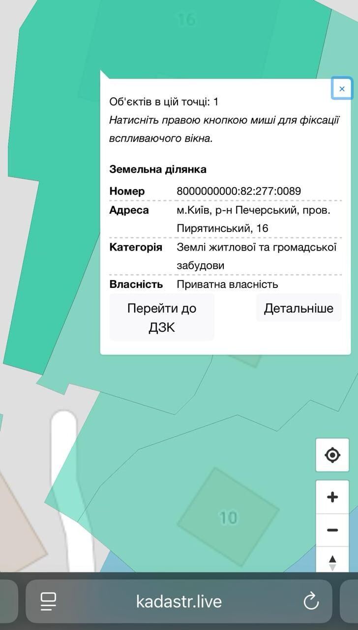 Інформація про ділянку