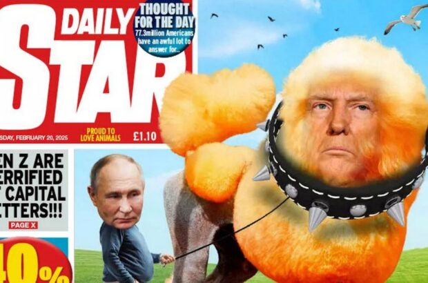 »Пудель путина»: британский таблоид высмеял Трампа из-за скандальных заявлений об Украине — British Daily Star
