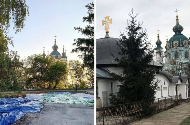 В Киеве снесли незаконную »церковь-самострой» УПЦ МП вблизи Десятинной церкви