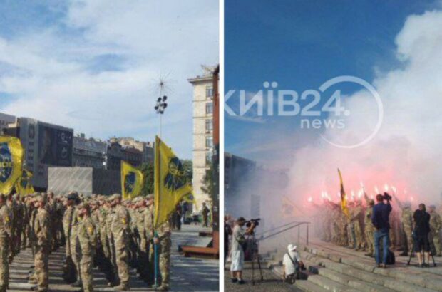 На Майдані проходить акція ”Free Azov”, присвячена річниці трагедії в Оленівці