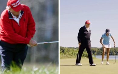 Трамп с внучкой сыграли в гольф под песню Скриптонита