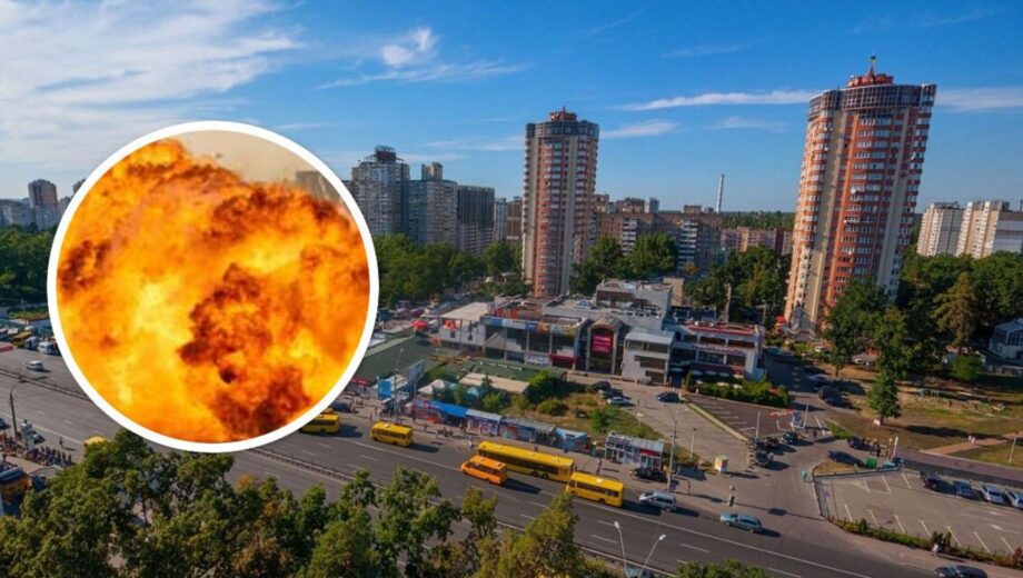 У Києві після атаки ”шахедів” спалахнула пожежа в Святошинському районі