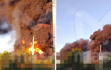 Атака дронов вызвала серию взрывов и пожар в Калаче-на-Дону