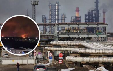 НПЗ в Рязани подвергся очередной атаке: распространяются кадры масштабного пожара