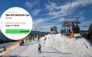 Горнолыжный курорт в Карпатах продается целым лотом: стартовая цена 150 млн грн