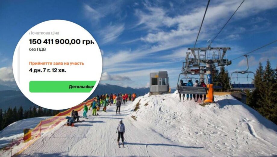 Горнолыжный курорт в Карпатах продается целым лотом: стартовая цена 150 млн грн