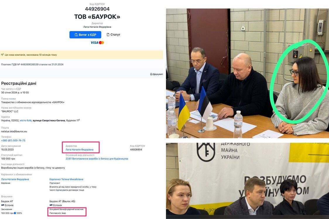 Колишня юристка ''Аероку'' і чинна директорка ТОВ ''БАУРОК'' Наталія Лата на зустрічі з ФДМУ