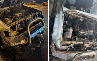Повернувся з ”нуля”: уночі в Києві спалили військове авто (фото, ексклюзив)