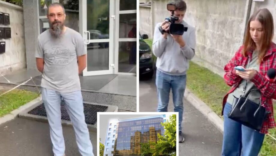 Толкался и ударил журналистку: в Киеве охранник колл-центра напал на команду СтопКора (видео)
