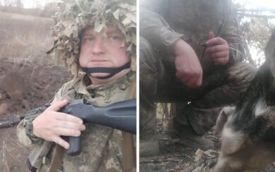 Людяність у пеклі: стопкорівець з Києва показав, як бійці годують тварин на фронті