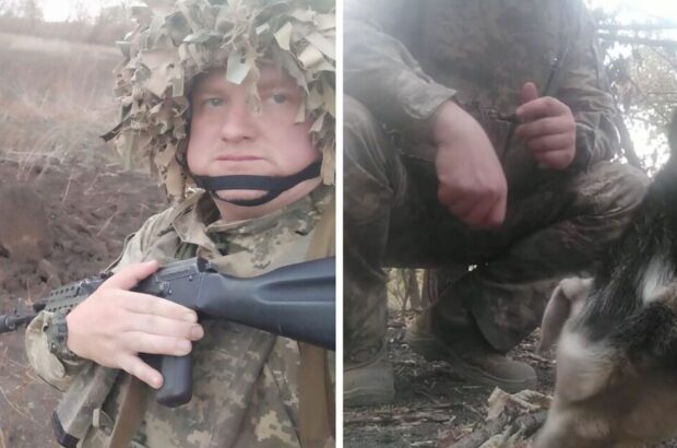 Людяність у пеклі: стопкорівець з Києва показав, як бійці годують тварин на фронті