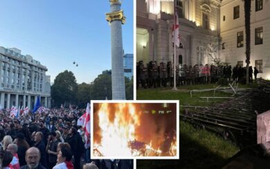 Митинг в центре Тбилиси перерос в стычки у президентского дворца