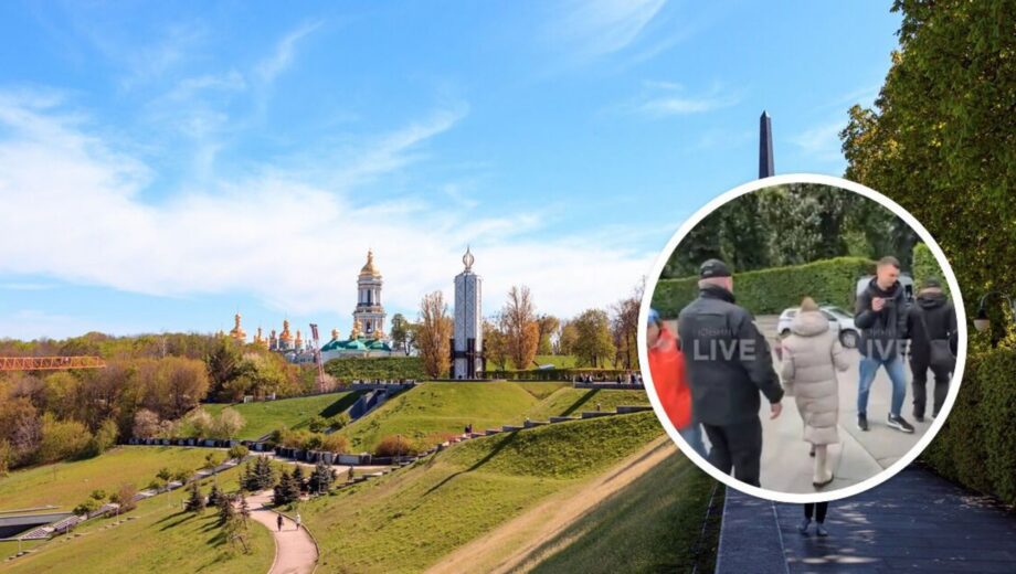 У Києві жінка з радянською символікою влаштувала скандал у Парку Слави: читала ”Муму” та лаяла копів