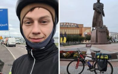 Поляк выехал на велосипеде из Варшавы в Киев, чтобы собрать на реабилитацию военнопленных