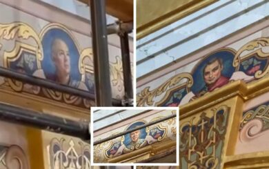 Необычные фрески: на стенах собора в Луцке изобразили меценатов