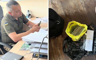 Главу Бориспольского ТЦК задержали за коррупцию: деньги в пакетах и оружие