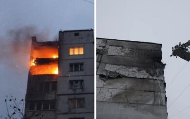 Утренний обстрел Киева: беспилотник вызвал пожар в многоэтажке